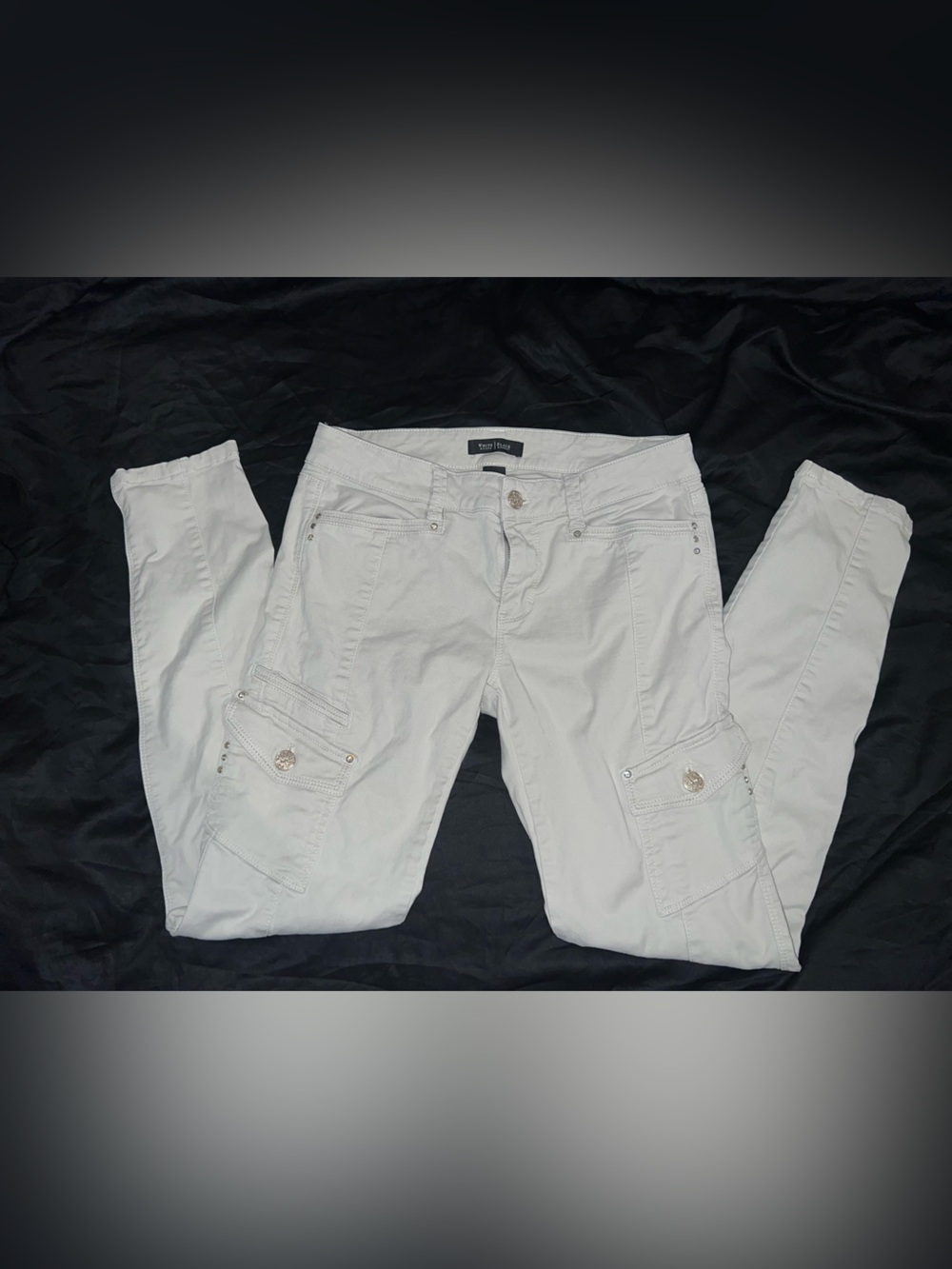 White House Black Market Light Gray Cargo Skinny Pants